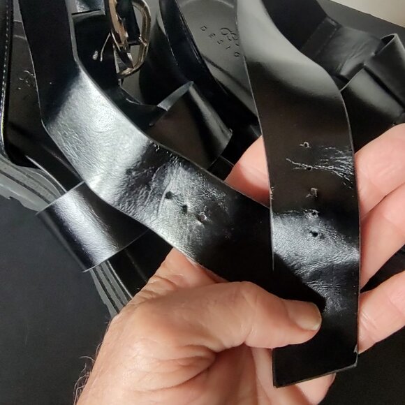 Black Platform Buckle Sandals Fisherman Chunky Goth Dominatrix ASOS size 10 - Picture 10 of 11